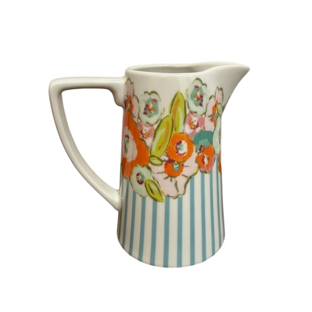 Little‎ E Studio Floral Pitcher Colorful Striped Kitchen Decor
